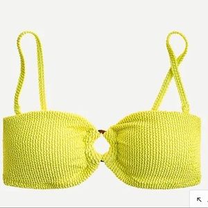 NWT J. Crew Yellow Scrunchie Bikini Top Medium